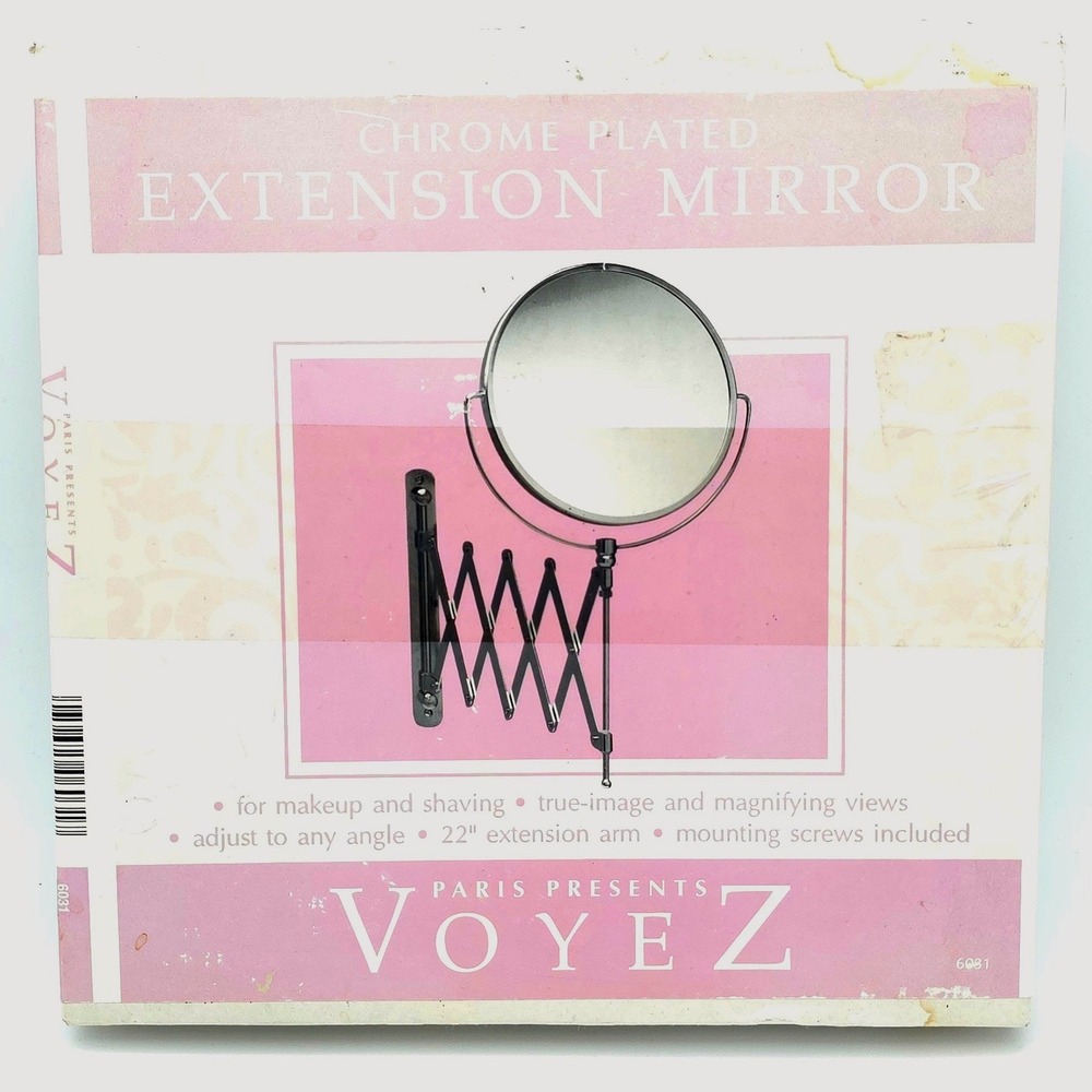 Vintage Extension Mirror Wall Mount 22" Chrome Magnifying Retro 90s Aesthetic